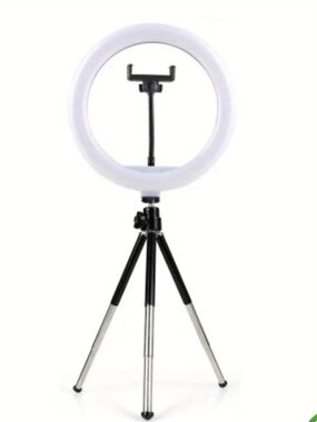 10.24in LED Ring Light Kit Adjustable Brightness Tripod Stand Phone Holder